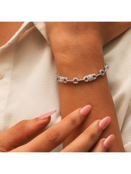 RUHA JEWELS - Chained Diamond Silver Bracelet (7.5)