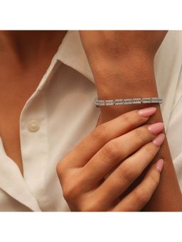 RUHA JEWELS - Charming Baguette Silver Tennis Bracelet (7)