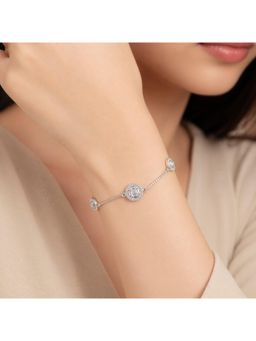 RUHA JEWELS - Minimal Diamond Adjustable Silver Bracelet (Adjustable)