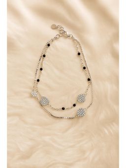 RUHA JEWELS - Dazzle Mangalsutra Silver Bracelet (Adjustable)