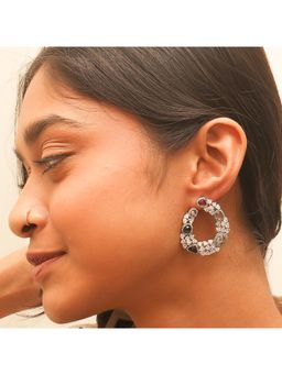 RUHA JEWELS - Multi Coloured Crystal Silver Earrings