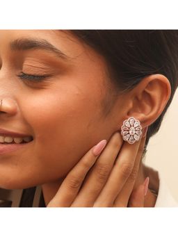 RUHA JEWELS - Floral Parade Silver Studs Earrings