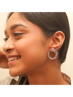 RUHA JEWELS - Elegant Ruby Diamond Earrings