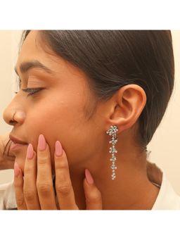 RUHA JEWELS - Blue Crystal Dewfall Silver Earrings