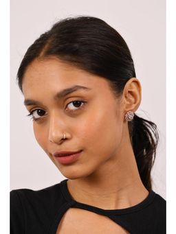 RUHA JEWELS - Allure Diamond Rose Gold Studs Silver Earrings