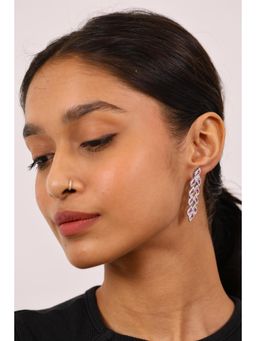 RUHA JEWELS - Crown Ruby And Diamond Silver Earrings