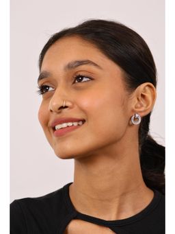 RUHA JEWELS - Glowing Diamond Studs Silver Earrings