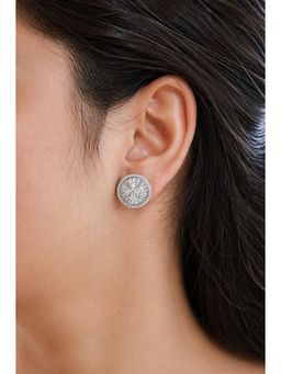 RUHA JEWELS - Luxe Radiance Studs Silver Earrings