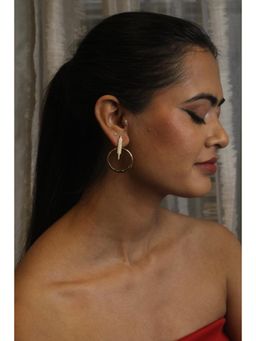 RUHA JEWELS - Luxe Gold Hoops Diamond Silver Earrings