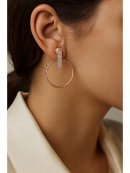 RUHA JEWELS - Luxe Rose Gold Hoops Diamond Silver Earrings