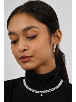 RUHA JEWELS - Grace Royale Diamond Silver Necklace Set