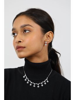 RUHA JEWELS - Bella Luna Diamond Silver Necklace Set