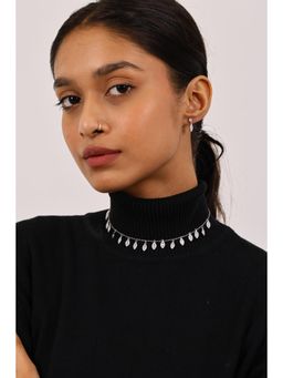 RUHA JEWELS - Cocktail Diamond Silver Necklace Set