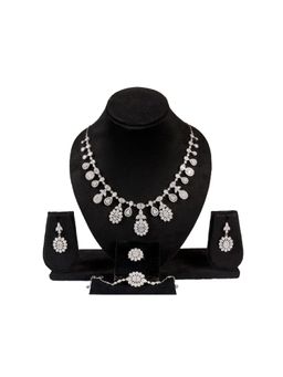 RUHA JEWELS - Royal Diamond Silver Necklace Set