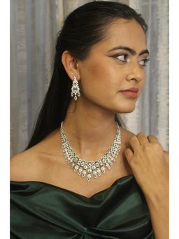 RUHA JEWELS - Luxe Bridal Silver Necklace Set