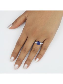 RUHA JEWELS - Silver Sapphire And Diamond Crown Ring (14)