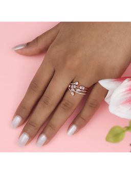 RUHA JEWELS - Trendy Rose Gold Silver Diamond Ring (14)
