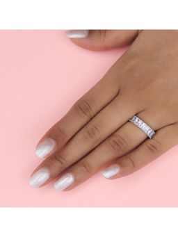 RUHA JEWELS - Silver Radiant Diamond Full Eternity Ring