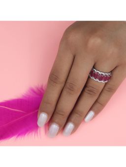 RUHA JEWELS - Ruby Eternity Silver Diamond Ring