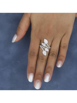 RUHA JEWELS - Shimmering Diamond Cocktail Silver Ring (14)