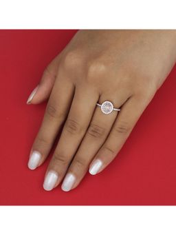 RUHA JEWELS - Minimal Rose Gold Diamond Silver Ring