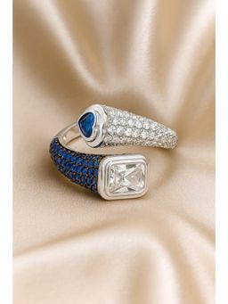 RUHA JEWELS - Twirl Sapphire And Diamond Silver Ring (10)
