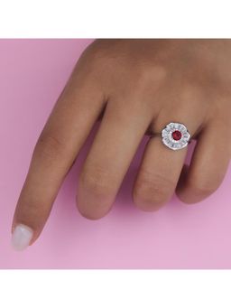 RUHA JEWELS - Floral Charm Silver Ring