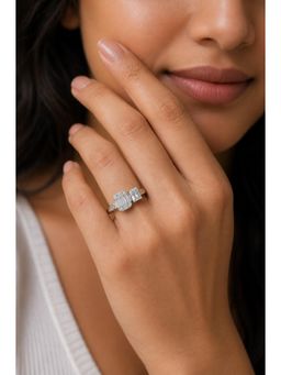 RUHA JEWELS - Twilight Diamond Silver Ring (Adjustable)