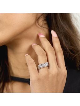 RUHA JEWELS - Cocktail Diamond Stack Silver Ring