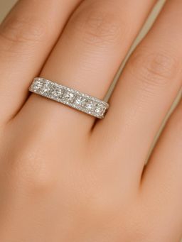 RUHA JEWELS - Timeless Charm Diamond Band Silver Ring (16)