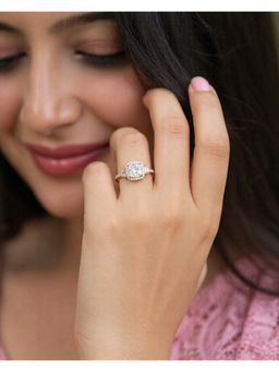 RUHA JEWELS - Classic Cushion Rose gold Silver Ring