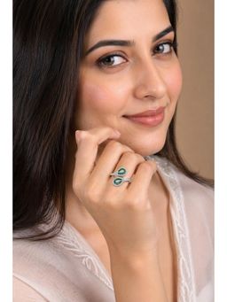 RUHA JEWELS - Elora Emerald Silver Ring