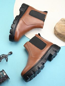 Stefens - Boys Tan Elegant Chelsea Boots