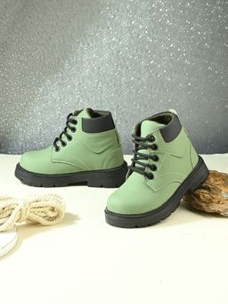 Stefens - Boys Green Elegant Casual Boots