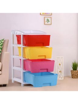 Kuber Industries - 4-Tier Multipurpose Plastic Drawers Storage Organizer-Multicolour