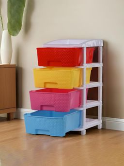 Kuber Industries - Modular 4-Layer & 73 Ltr Plastic Drawer Storage Organiser-Multicolour