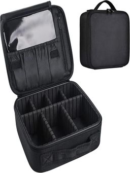 House of Quirk - Travel Makeup Cosmetic Storage Case - Black