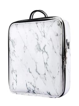House of Quirk - Travel Makeup Cosmetic Storage Case -Large White Marble