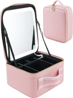 House of Quirk - Travel Makeup Cosmetic Storage Case -Led Pink