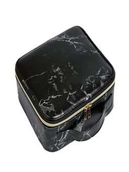 House of Quirk - Travel Makeup Cosmetic Storage Case -Small Black Marble