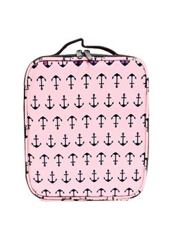 House of Quirk - Travel Makeup Cosmetic Storage Case -Small Pink Anchor