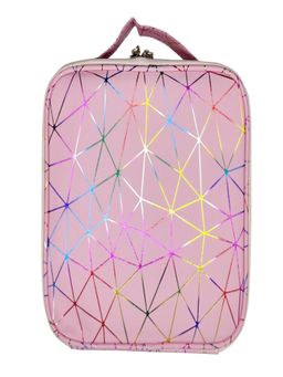 House of Quirk - Travel Makeup Cosmetic Storage Case -Small Pink Diamond