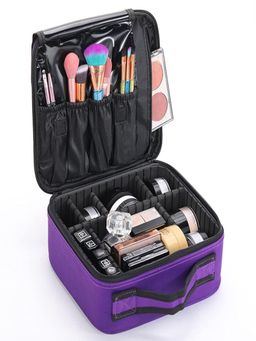 House of Quirk - Travel Makeup Cosmetic Storage Case -Small Purple