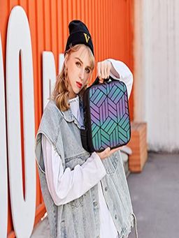 House of Quirk - Travel Makeup Cosmetic Storage Case -Small Zeon Geo-Multicolour