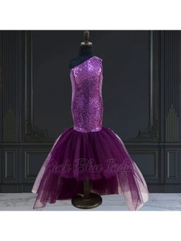 Pink Blue India - Girls Sequin Purple Embellished Dress