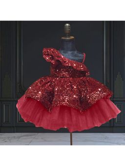 Pink Blue India - Girls Sequin Red Embellished Dress