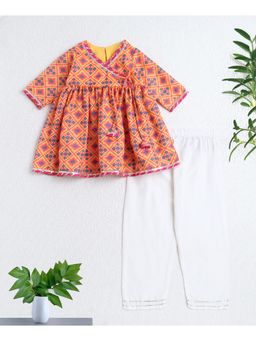 The Magic Wand - Girls Multi-Color Geometric Kurti With Pant