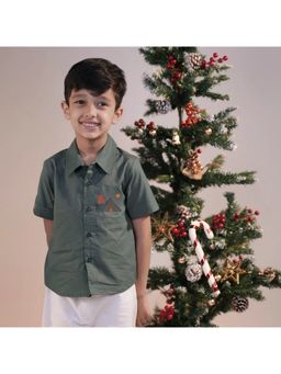 ZACH & KIKI - Cotton Green Graphic Dress