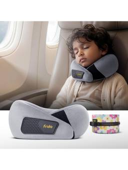 Frido - Kids Memory Foam Travel Neck Pillow - Bluish Grey