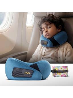 Frido - Kids Memory Foam Travel Neck Pillow - Sapphire Blue
